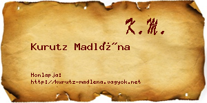 Kurutz Madléna névjegykártya